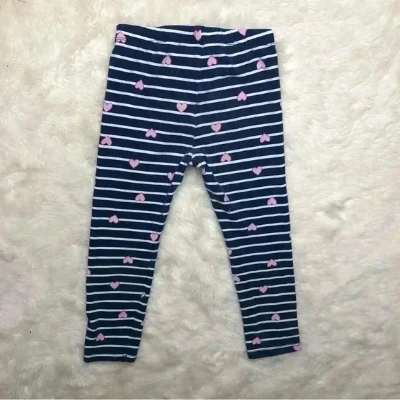 Kids  Headquarters Sweatpants Stripes / Hearts Blue/White/Pink Size 3T - Picture 13 of 16
